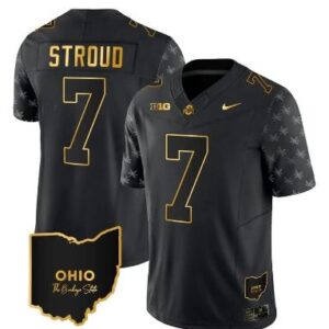 Men's Ohio State Buckeyes CJ Stroud Jersey #7  Alternate Black Gold