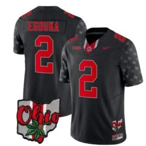 Men's Ohio State Buckeyes Emeka Egbuka Jersey #2 College Football Stitched Black