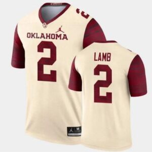 Men's Oklahoma Sooners #2 CeeDee Lamb Football Jersey Cream alternate