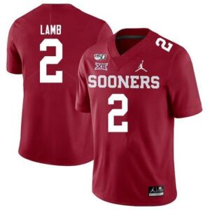Men's Oklahoma Sooners CeeDee Lamb 150th Anniversary College Jersey Red