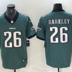 Men's Or Youth Saquon Barkley #26 Eagles Limited Player Jersey Midnight Green