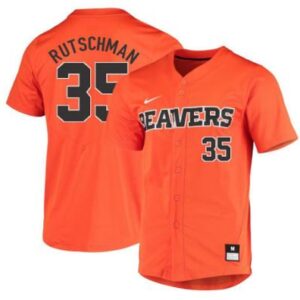 Men's Oregon State Beavers #35 Adley Rutschman Baseball Jersey Orange Stitched