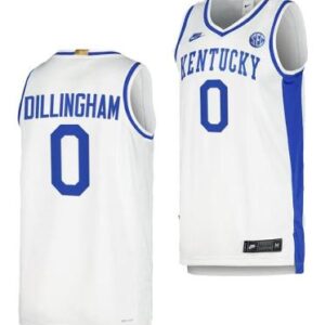 Men's Rob Dillingham Jersey #0 Kentucky Wildcats Basketball Jersey White