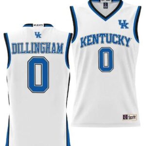 Men's Rob Dillingham Jersey 0 Kentucky Wildcats NIL Basketball Lightweight White