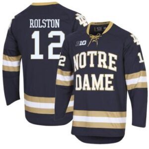 Men's Ryder Rolston #12 Notre Dame Fighting Irish Hockey Stitched Navy Jersey