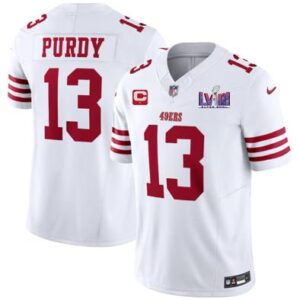 Brock Purdy San Francisco 49ers Jersey – Super Bowl LVIII White – Captain Patch – All Stitched