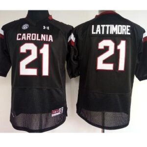 Men South Carolina Gamecocks #21 Marcus Lattimore Black College Football Jersey