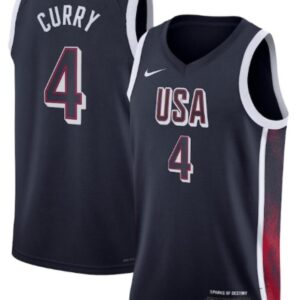 Men's Stephen Curry Jersey Navy Men's USA Basketball 2024 Swingman