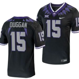 Men's TCU Horned Frogs Max Duggan Jersey Alternate College Black Replica #15