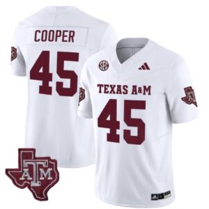 Men's Texas A&M Aggies Edgerrin Cooper Jersey #45 Vapor Limited College White