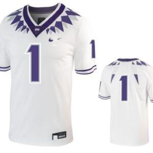 Men's Texas Christian University Horned Frogs Football No Name Jersey #1 White