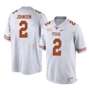 Men's Texas Longhorns Roschon Johnson Jersey #2 College White