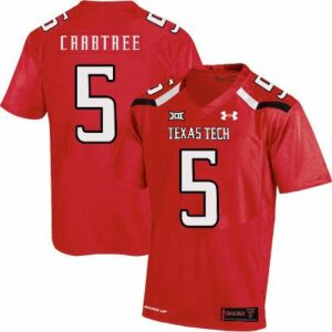 Men's Texas Tech #5 Michael Crabtree NCAA College Jersey Red