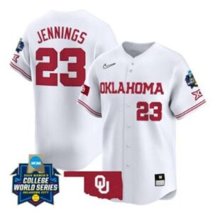 Tiare Jennings Jersey #23 Oklahoma Sooners 2024 World Series NCAA Baseball White