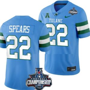 Men's Tyjae Spears Jersey #22 Tulane Green Wave 2022 ACC Football Championship