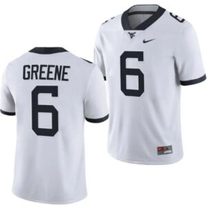 Men's West Virginia Mountaineers #6 Garrett Greene Jerseys White