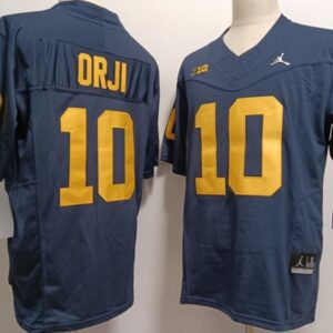 Men's Wolverines 10 Alex Orji Navy Jersey