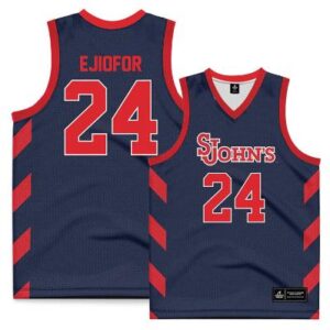 Men's Zuby Ejiofor Jersey #24 St. Johns University Basketball Stitched Navy