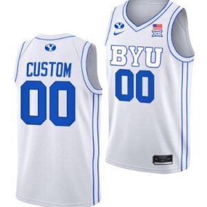 Men'ss Custom Jersey BYU Cougars NCAA 2023-24 College Basketball White Jersey