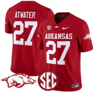 Men Steve Atwater Jersey #27  Arkansas Razorbacks College Football Stitched Red