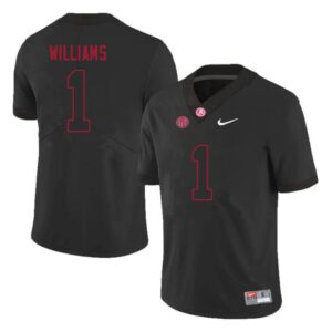 Mens Alabama Crimson Tide #1 Jameson Williams Football Jersey Black