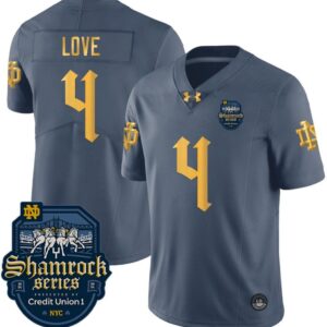 Mens Notre Dame Shamrock Series 2024 Jersey Number 4 Name On The Back