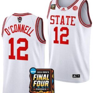 Michael O'Connell Jersey #12 NC State Wolfpack 2024 Final Four Basketball White