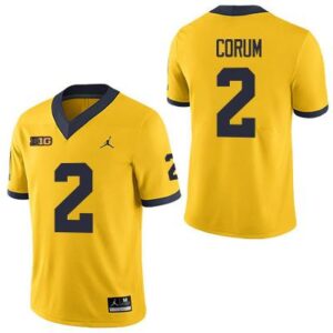 Michigan Wolverines 2 Blake Corum Yellow Stitched Men's Jersey
