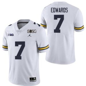 Michigan Wolverines 7 Donovan Edwards White 2024 College Championship Men Jersey