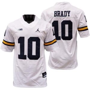 Michigan Wolverines Tom Brady Jersey #10 College Football Game White