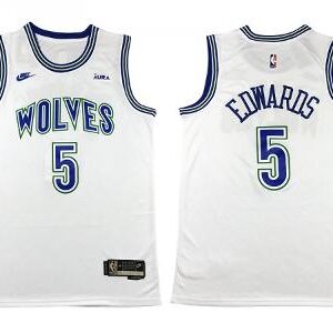 Minnesota Timberwolves #5 Anthony Edwards White Classic Edition Swingman Jersey