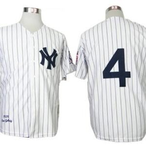 New York Yankees #4 Lou Gehrig White Throwback Jersey