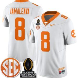 Nico Iamaleava Jersey #8 Tennessee Vols Playoff First Round Patch White