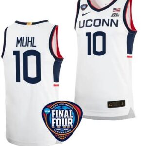 Nika Muhl Jersey #10 UConn Huskies 2024 NCAA March Madness Final Four White