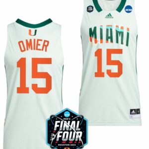 Norchad Omier Jersey Miami Hurricanes 2023 NCAA Final Four White College Basket