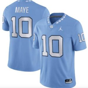 North Carolina Tar Heels Game Drake Maye Jersey #10 College Football Blue