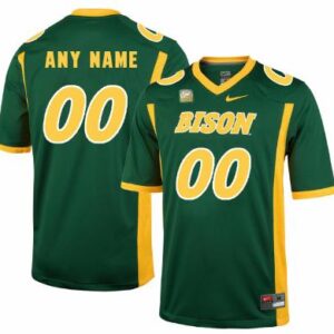 North Dakota State Bison Custom Name Number Football Jersey Green