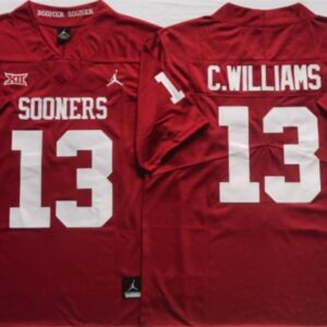 Oklahoma Sooners #13 C.WILLIAMS Red Stitched College Football Jersey