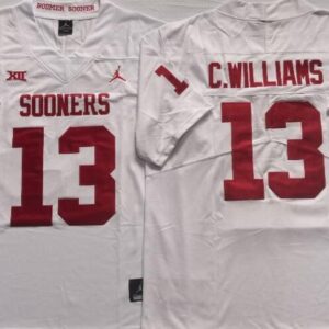 Oklahoma Sooners #13 C.WILLIAMS White Stitched College Football Jersey