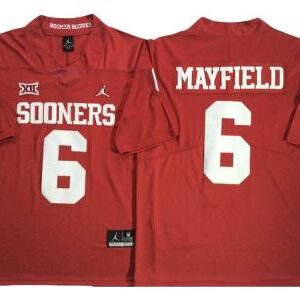 Oklahoma Sooners #6 Baker Mayfield Red Football Jersey