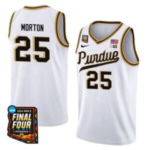 Purdue Boilermakers #25 Ethan Morton 2024 Final Four Patch Basketball White