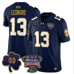 Riley Leonard Jersey #13 Notre Dame Fighting Irish Allstate Sugar Bowl Navy