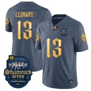 Riley Leonard Jersey #13 With Name Notre Dame Fighting Irish 2024 Shamrock