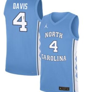 RJ Davis Jersey #4 North Carolina Tar Heels Basketball Blue