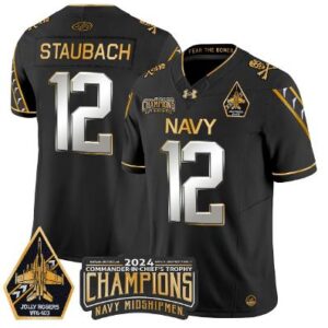 Roger Staubach Jersey #12 Navy Midshipmen Commander-in-chief's Black Limited