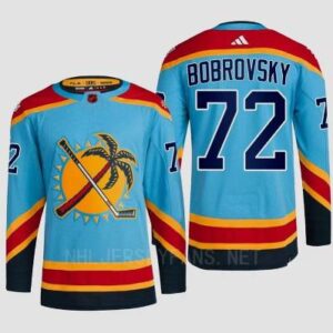 Sergei Bobrovsky Jersey #72 Florida Panthers Hockey Blue Reverse Retro Stitched