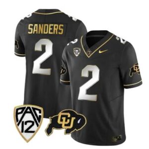 Shedeur Sanders Jersey #2 Vapor Gold Limited All Stitched Black Limited