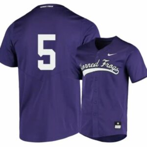 TCU Horned Frogs 5 Sam Thompson Purple Elite Baseball Jersey