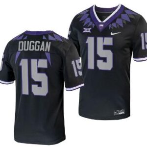 TCU Horned Frogs Max Duggan Jersey Alternate College Football Black Replica #15