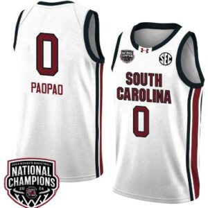 Te-Hina Paopao Jersey #0 South 2024 NCAA Basketball National Champions White Red